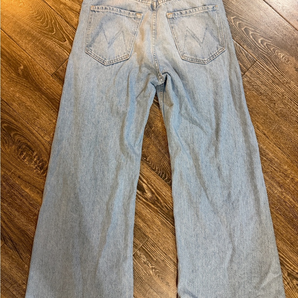 MOTHER Denim Jeans with Multicolor Rivet Accents - Light Blue
